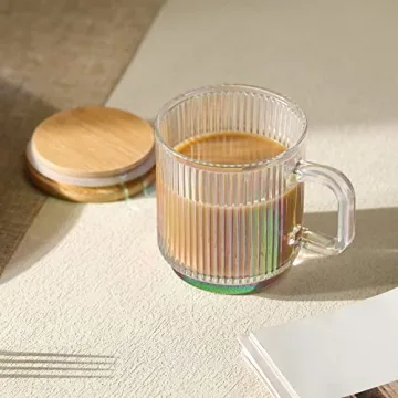 Joeyan Iridescent Glass Coffee Mugs Set of 2 - 11.5 oz