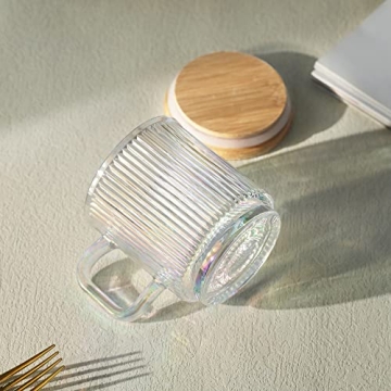 Joeyan Iridescent Glass Coffee Mugs Set of 2 - 11.5 oz