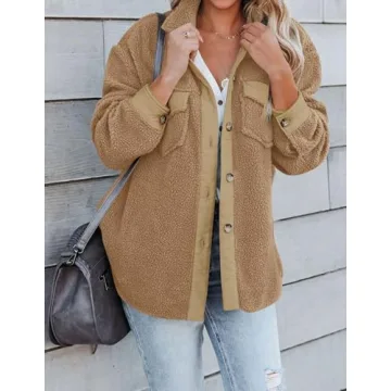 ZESICA Women's Casual Sherpa Fleece Jacket for Winter