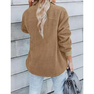 ZESICA Women's Casual Sherpa Fleece Jacket for Winter