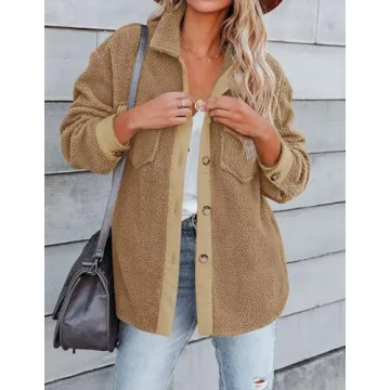 ZESICA Women's Casual Sherpa Fleece Jacket for Winter