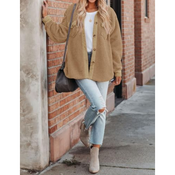 ZESICA Women's Casual Sherpa Fleece Jacket for Winter