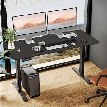 SMUG Standing Desk, Adjustable Height Electric Sit Stand Up Down Computer Table, 48x24 Inch Ergonomi...