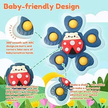 Vanmor Baby Suction Cup Spinning Top Toys for Toddlers