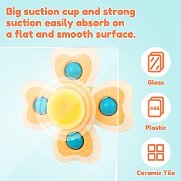 Vanmor Baby Suction Cup Spinning Top Toys for Toddlers