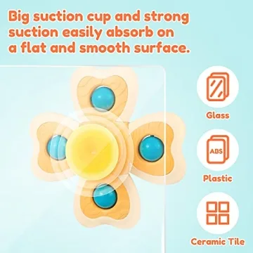 Vanmor Baby Suction Cup Spinning Top Toys for Toddlers