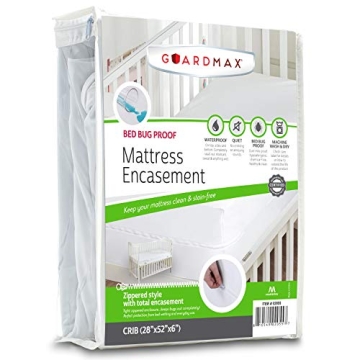 Guardmax Crib Mattress Protector Zippered Encasement Cover Bed bug Proof Waterproof, Hypoallergenic ...