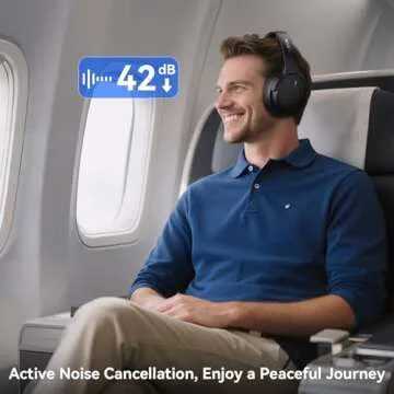 LEVN Hybrid Active Noise Cancelling Headphones—70H Playtime, Bluetooth 5.4, Deep Bass