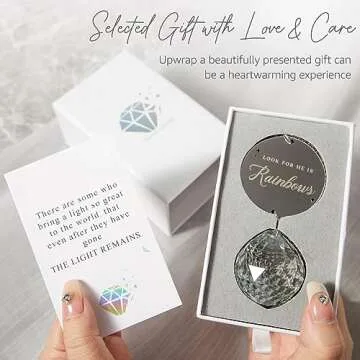 Mooncraftlogy Memorial Gifts for Loss of Loved One, Unique Sympathy Idea, Clear Crystal Ball Grief Suncatcher, Rainbow Bereavement Box for Mom Dad Husband Son Daughter