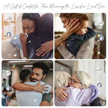 Mooncraftlogy Memorial Gifts for Loss of Loved One, Unique Sympathy Idea, Clear Crystal Ball Grief Suncatcher, Rainbow Bereavement Box for Mom Dad Husband Son Daughter