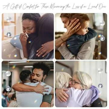 Mooncraftlogy Memorial Gifts for Loss of Loved One, Unique Sympathy Idea, Clear Crystal Ball Grief Suncatcher, Rainbow Bereavement Box for Mom Dad Husband Son Daughter