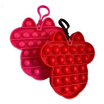 Disney Junior Minnie Mouse Popper Fidget Toy Pack – Pop It Keychain Bubble Poppers for Kids, Set o...