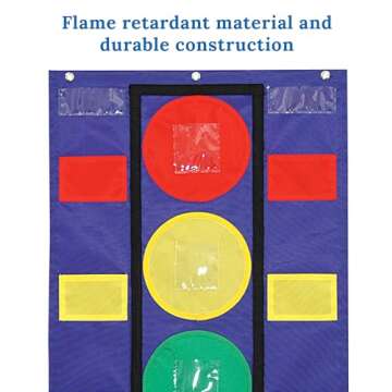 Carson Dellosa 26" x 19.75" Stoplight Behavior Pocket Chart for Classroom, Behavioral Learning Tool With 30 Dry-Erase Student Sticks and Pockets for Homeschool or Classroom Behavior Management