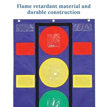 Carson Dellosa 26" x 19.75" Stoplight Behavior Pocket Chart for Classroom, Behavioral Learning Tool With 30 Dry-Erase Student Sticks and Pockets for Homeschool or Classroom Behavior Management