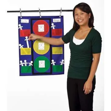 Carson Dellosa 26" x 19.75" Stoplight Behavior Pocket Chart for Classroom, Behavioral Learning Tool With 30 Dry-Erase Student Sticks and Pockets for Homeschool or Classroom Behavior Management