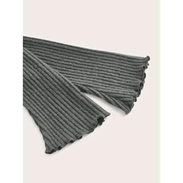 MakeMeChic Women's Off The Shoulder Tops Trendy Y2K Long Sleeve Ribbed Knit Asymmetrical Going Out Tops Tee Shirts Dark Grey M