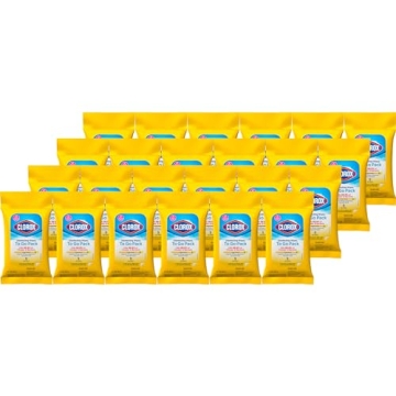 Clorox Disinfecting Wipes On The Go, Crisp Lemon, 9 Count, 24 Pack