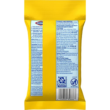Clorox Disinfecting Wipes On The Go, Fresh Lemon Scent, 24 Packs