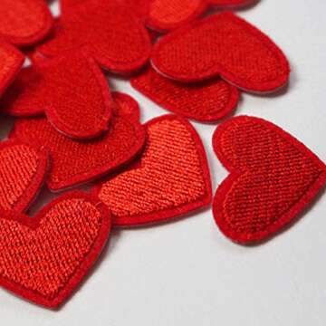 Yalulu 20PCs Mini Heart Embroidered Repair Patches Iron On Sew-on Cloth Paste DIY Applique Craft Kid...