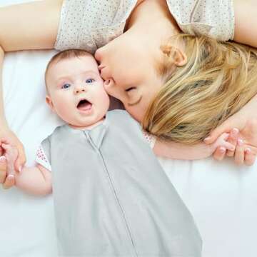 david's kids 3 Pack 100% Cotton Baby Sleep Sack 6-12 Months, Soft Baby Wearable Blankets with 2-Way Zipper, Comfy Sleeping Bags for Infant Newborn Boys Girls Neutral, Medium Size, White & Grey & Blue