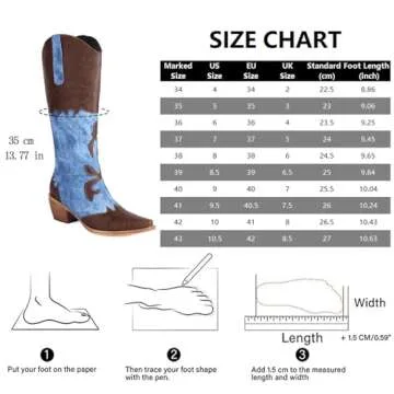 Cozivwaiy Denim Cowboy Boots: Stylish & Comfortable Women’s Footwear