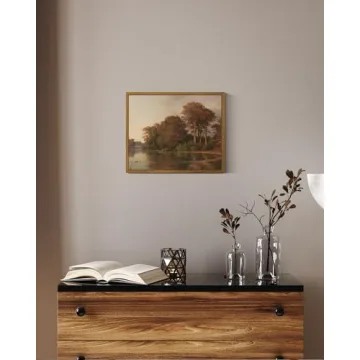 Vintage Framed Canvas Fall Living Room Art 9x11 inch