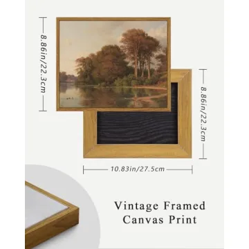 Vintage Framed Canvas Fall Living Room Art 9x11 inch