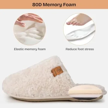 EverFoams Cozy Memory Foam Slippers for Women - Warm Comfort