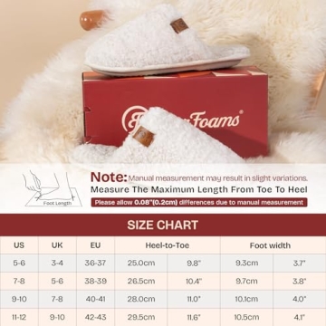 EverFoams Cozy Memory Foam Slippers for Women - Warm Comfort