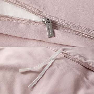 Bedsure Velvet Duvet Cover Set - Luxurious, Glossy King Size Duvet Cover Set, Pink Duvet Cover King Size with 2 Pillow Shams (Petal Pink, King, 104 x 90 inches)