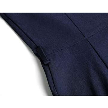 MUXXN Women's Classy Retro Style Button up Tea Length Cocktail Dress (Blue L)