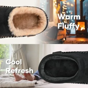 Zigzagger Men's Comfy Moccasin Slippers Grey