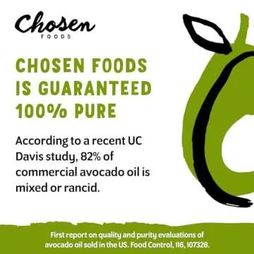 Chosen Foods 100% Pure Avocado Oil for Cooking - 1.75L - Made With Good Fats from Avocados, Naturally Refined, Never Adulterated, High Smoke Point, Non-GMO, Soy-Free, Canola Oil-Free, Gluten-Free, Paleo, Keto