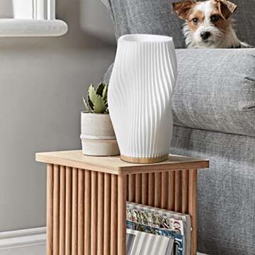 Zenply Novelty Small Table Lamp for Bedroom,Vintage Style Striped Small Night Light Lamp, Mini Bedside Lamp for Living Room Nightstand Small Space Kids Room Living Room Office Dorm (MD)