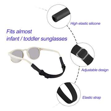 lvvfit Baby Glasses Straps(5-8inch)-Adjustable Glasses Strap Sports Sunglasses Eyeglasses Holder Str...