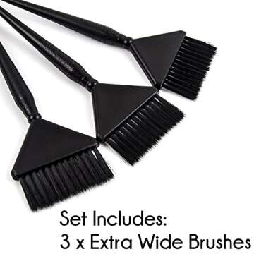 3 Extra Wide Hair Dye Brushes - Hair Color Brush Applicator Set for  Faster Application