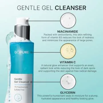 goPure Gentle Gel Cleanser - Visibly Brightens the Look of Skin, Gently Cleanses and Clarifies the Appearance, Sulfate-Free Vitamin C Cleanser, Great for All Skin Types - 4 oz.