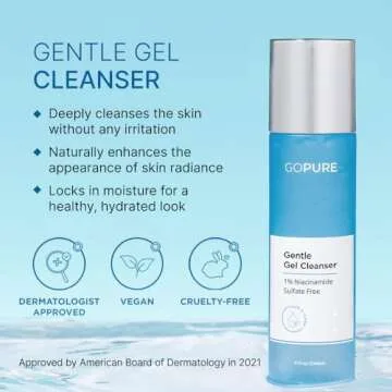 goPure Gentle Gel Cleanser - Visibly Brightens the Look of Skin, Gently Cleanses and Clarifies the Appearance, Sulfate-Free Vitamin C Cleanser, Great for All Skin Types - 4 oz.