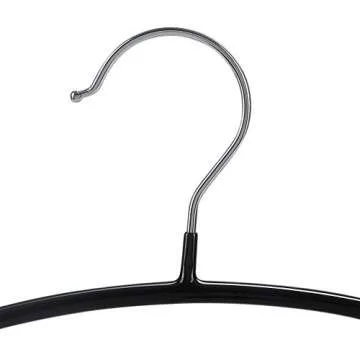 Tosnail 10 Pack Black Super Grippy Slip-Reducing Contour Shirt Hangers, Sweater Hangers, Dimple & Crease Free Hanger Solution - Black