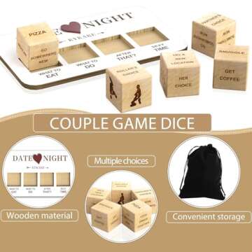 Date Night Dice, Couples Gift Ideas Decision Dice for Girlfriend Boyfriend Romantic Date Night Ideas for Him and Her Anniversary Birthday Gifts for Husband Wife