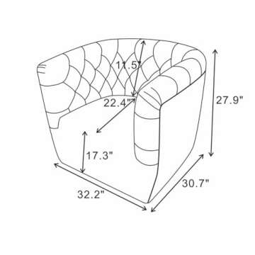 Comfy Dark Yellow Velvet Swivel Accent Chair for Home