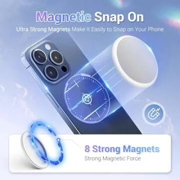Smartphone Shooting Holder + Phone Mirror: Magnetic Smartphone Shooting Holder Hand Grip with Magnetic Selfie Mirror for Back Camera
