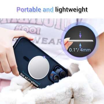 Smartphone Shooting Holder + Phone Mirror: Magnetic Smartphone Shooting Holder Hand Grip with Magnetic Selfie Mirror for Back Camera