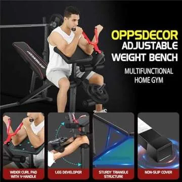 OPPSDECOR 900LBS Weight Bench for Home Gym Workouts