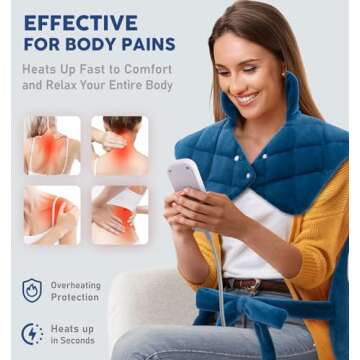 Heating Pad for Neck Shoulders and Back Pain Relief, Birthday Christmas Gifts for Women Men Mom Dad,...