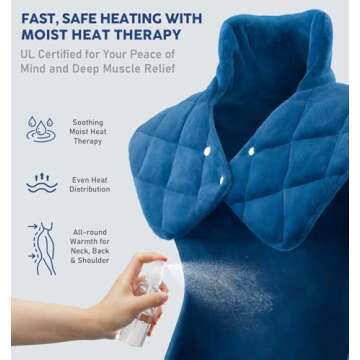 Heating Pad for Neck Shoulders and Back Pain Relief, Birthday Christmas Gifts for Women Men Mom Dad, Large Weighted Electric Neck Shoulders and Back Heat Pad, 6 Heat Settings Auto-Off, UL Certified