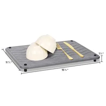 Spaceneat Diatomite Stone Drying Mat for Kitchen Counter - Rapid Moisture Removal - 15.7" x 11.8" La...