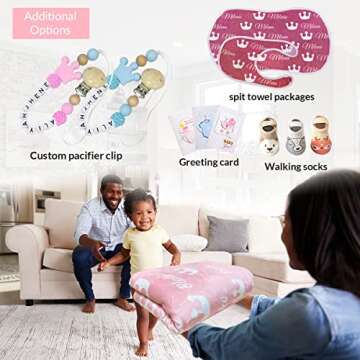 Personalized Baby Blankets for Girls with Name - Baby Boy Newborn Soft- Customized Blankets (30-40in...