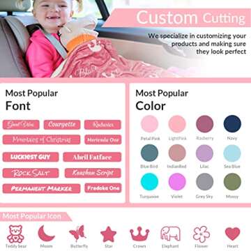 Personalized Baby Blankets for Girls with Name - Baby Boy Newborn Soft- Customized Blankets (30-40in)…