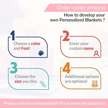 Personalized Baby Blankets for Girls with Name - Baby Boy Newborn Soft- Customized Blankets (30-40in)…